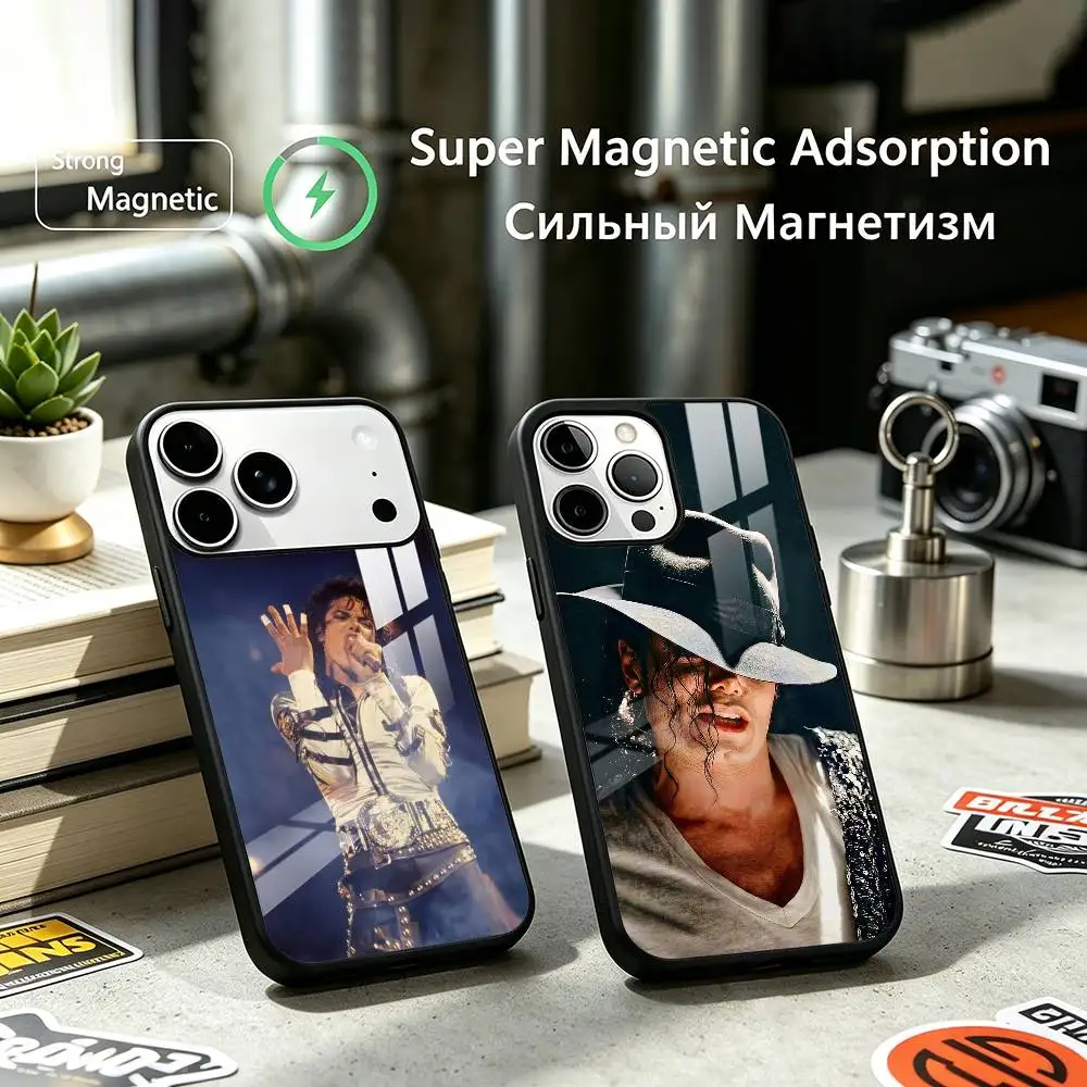 Michael J-Jackson Singer MJ Phone Case For iPhone17,16,15,14,13,12 Plus,Pro Compatible with magnetic wireless charging
