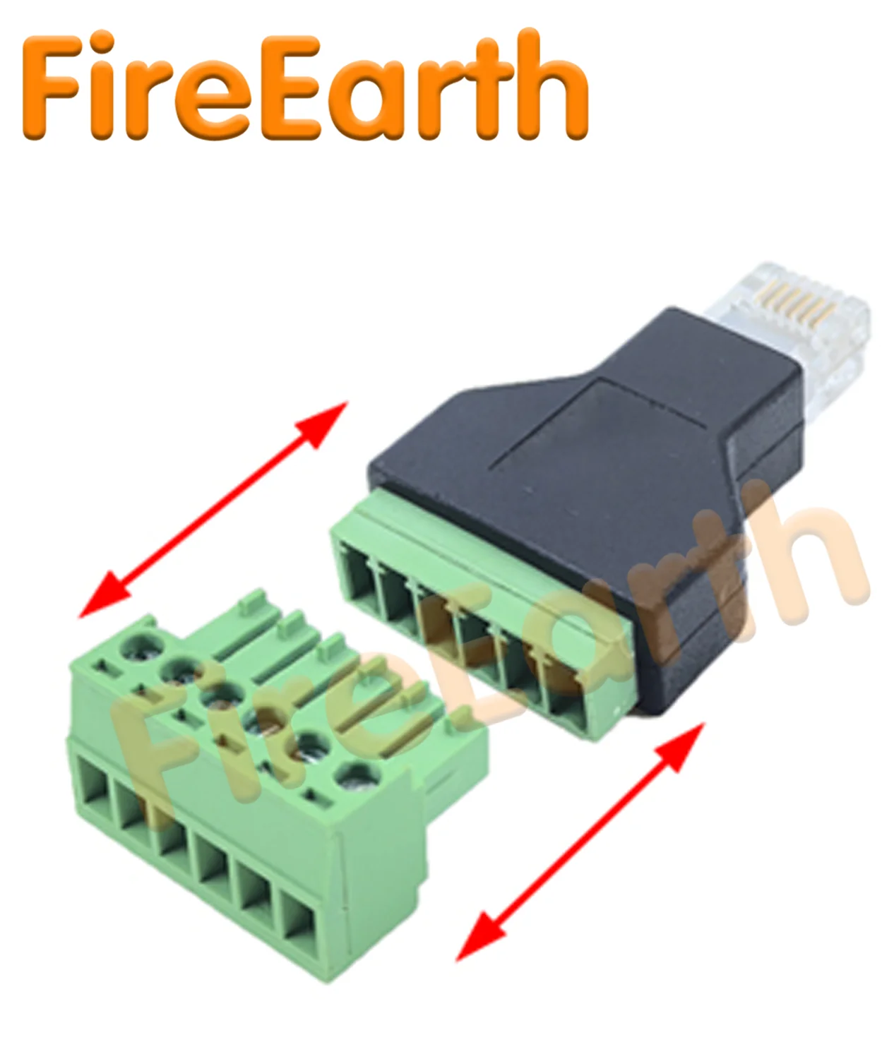 

RJ12 6P6C Male to 6Pin Screw Terminal Block Adapter RJ11/RJ12 Modular Connector Solderless Terminal Board for Cat3 Telephone