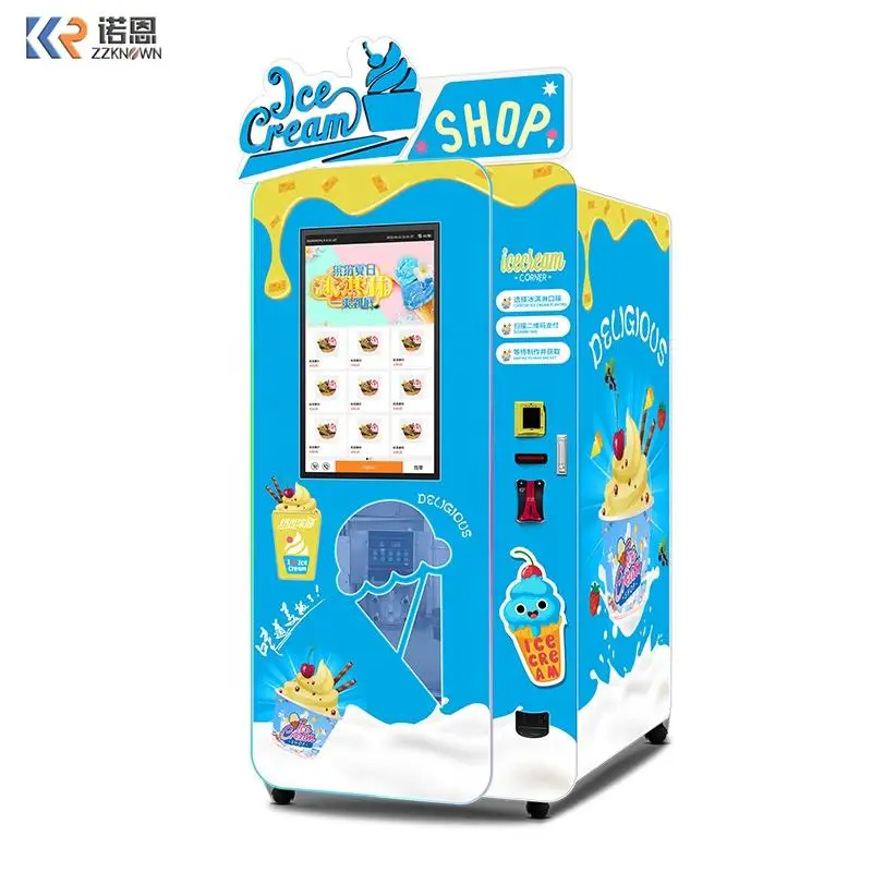 Haloo QR Code Coin Changer Vending Machine Frozen Food Ice Cream Vending Machine Smoothie Machine Manufacturer