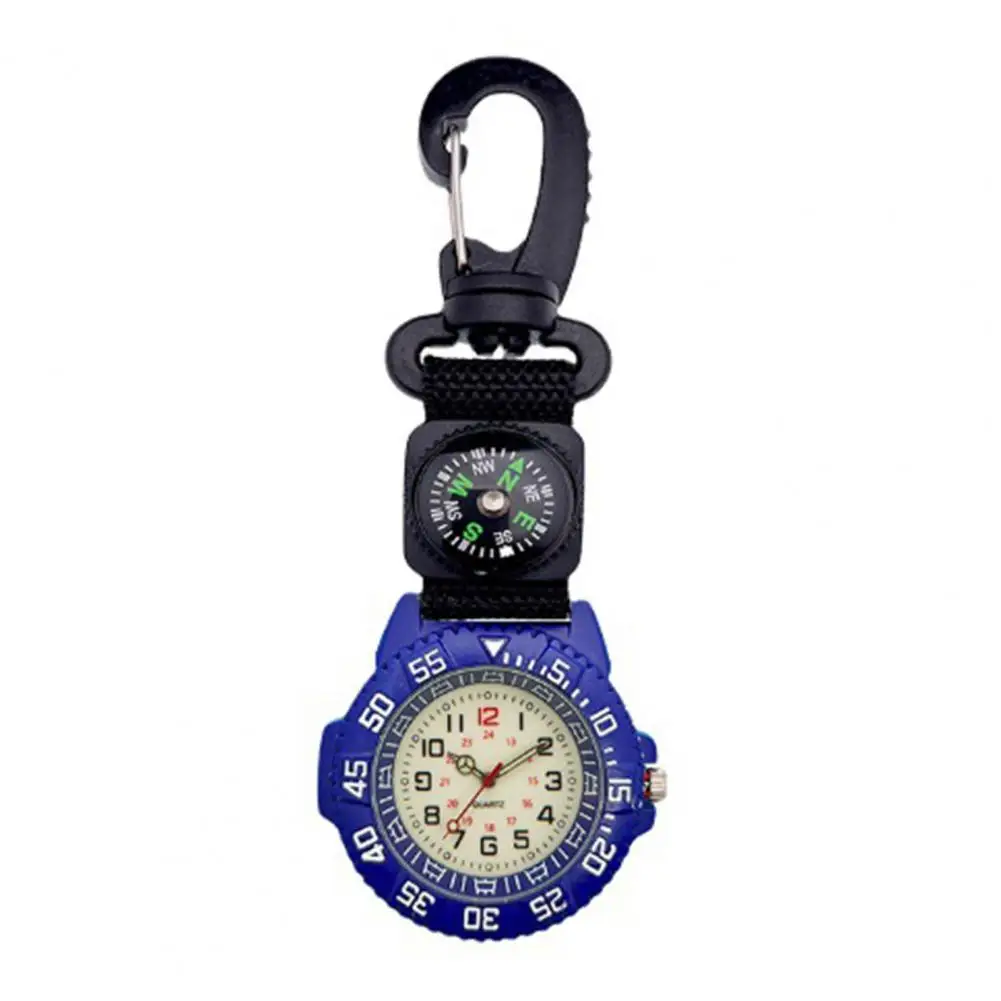 Orologio da tasca movimento al quarzo luminoso bussola quadrante rotondo orologio da tasca moschettone Clip sport escursionismo orologio per il campeggio 회