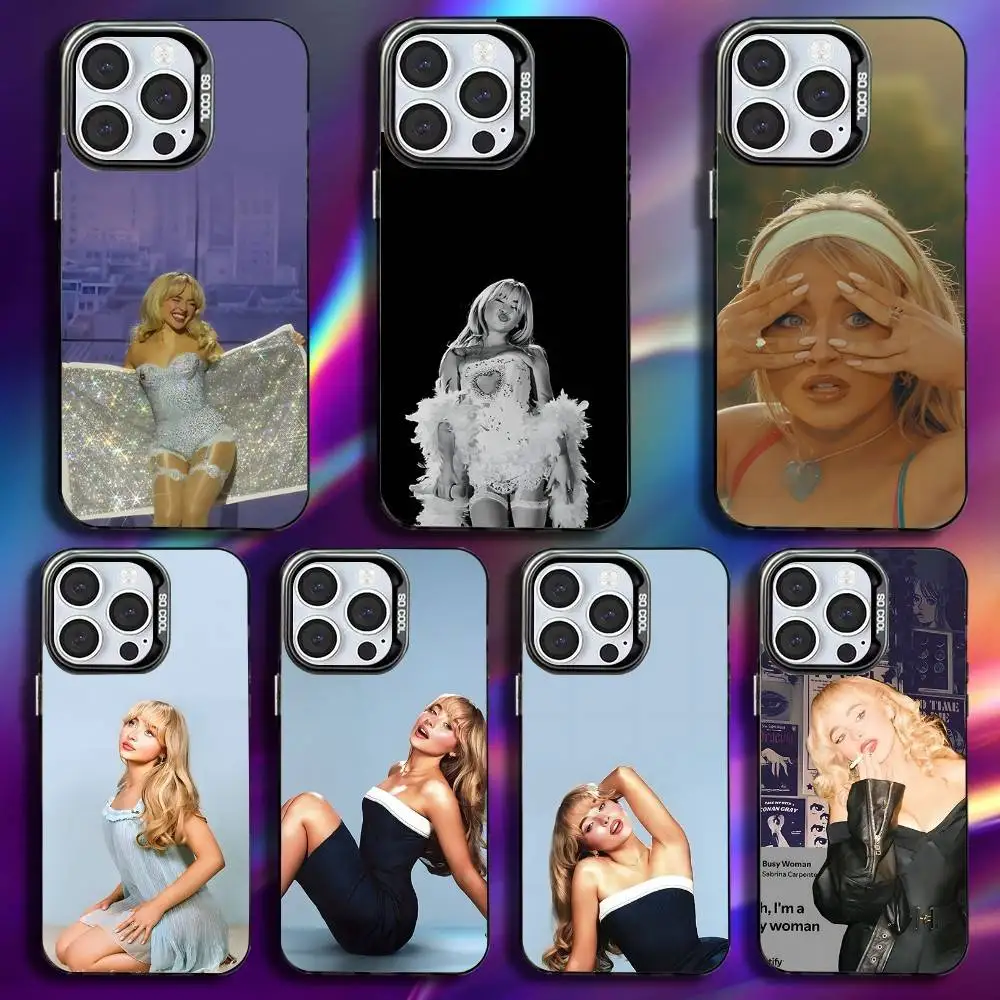 

Singer S-Sabrina Carpenter Phone Case For iPhone 16,15,14,13,12,11,Pro,Max,Plus,Mini,XS,SE Anti Fall Black Matte Hard Bumper