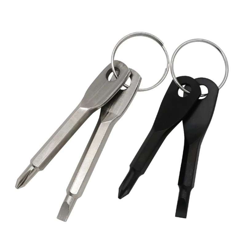 Key Rings Outdoor Multifunction Key Chain Screwdriver Pocket Mini Tool Screwdriver Set with Keychain