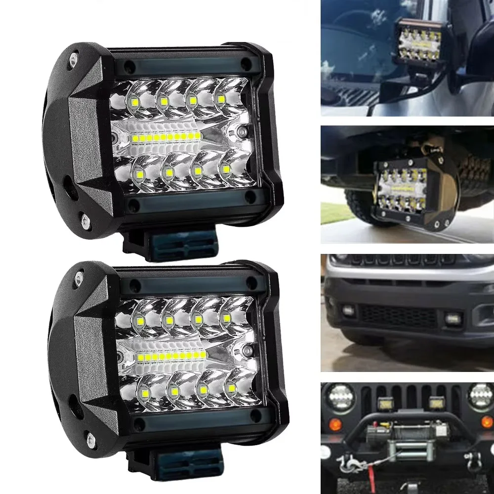 4 Inch LED Light Bar Spot Flood Spotlights Driving Light Fog Lamp Car Headlights LED For Off Road Truck Boat UTV ATV Motorcycle