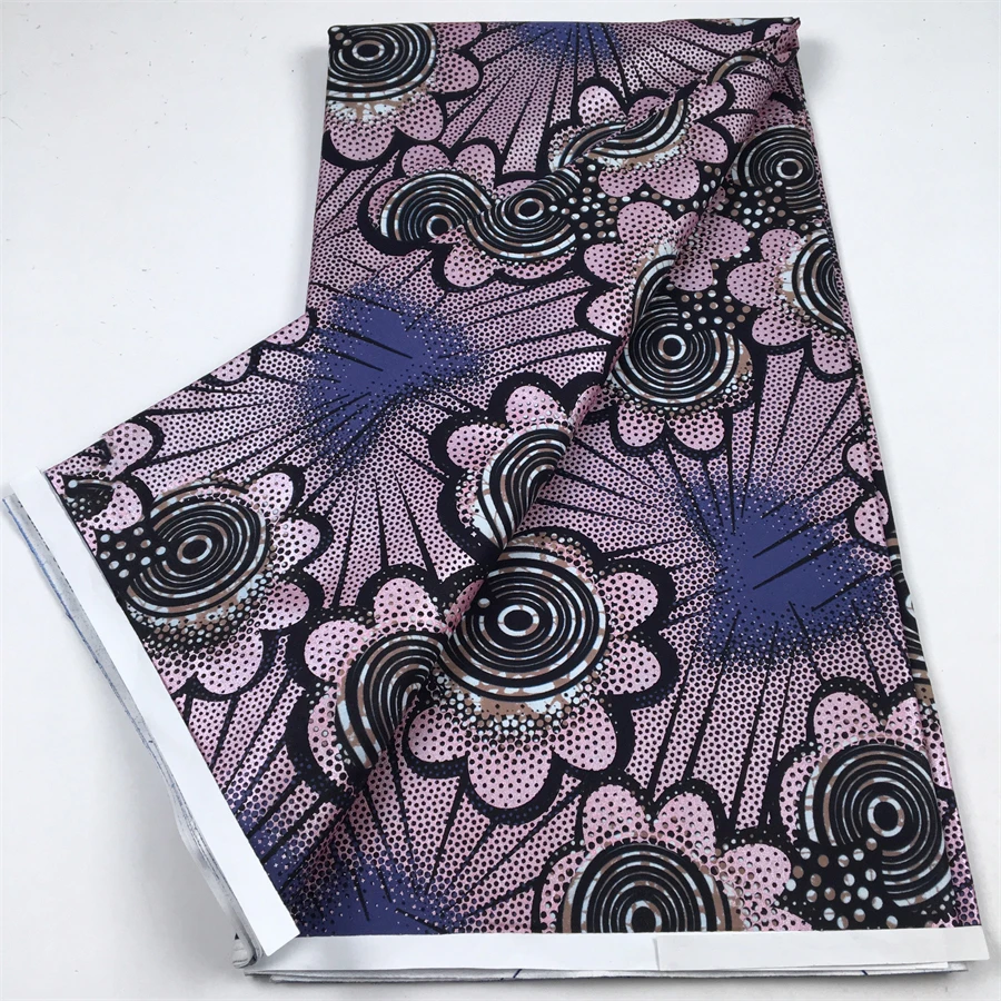 High Shimmer Gold Dutch Wax Fabric Blue Flower Pattern Super Hollandais Ankara Cloth African Textile For Women Garment DIY Craft view 6