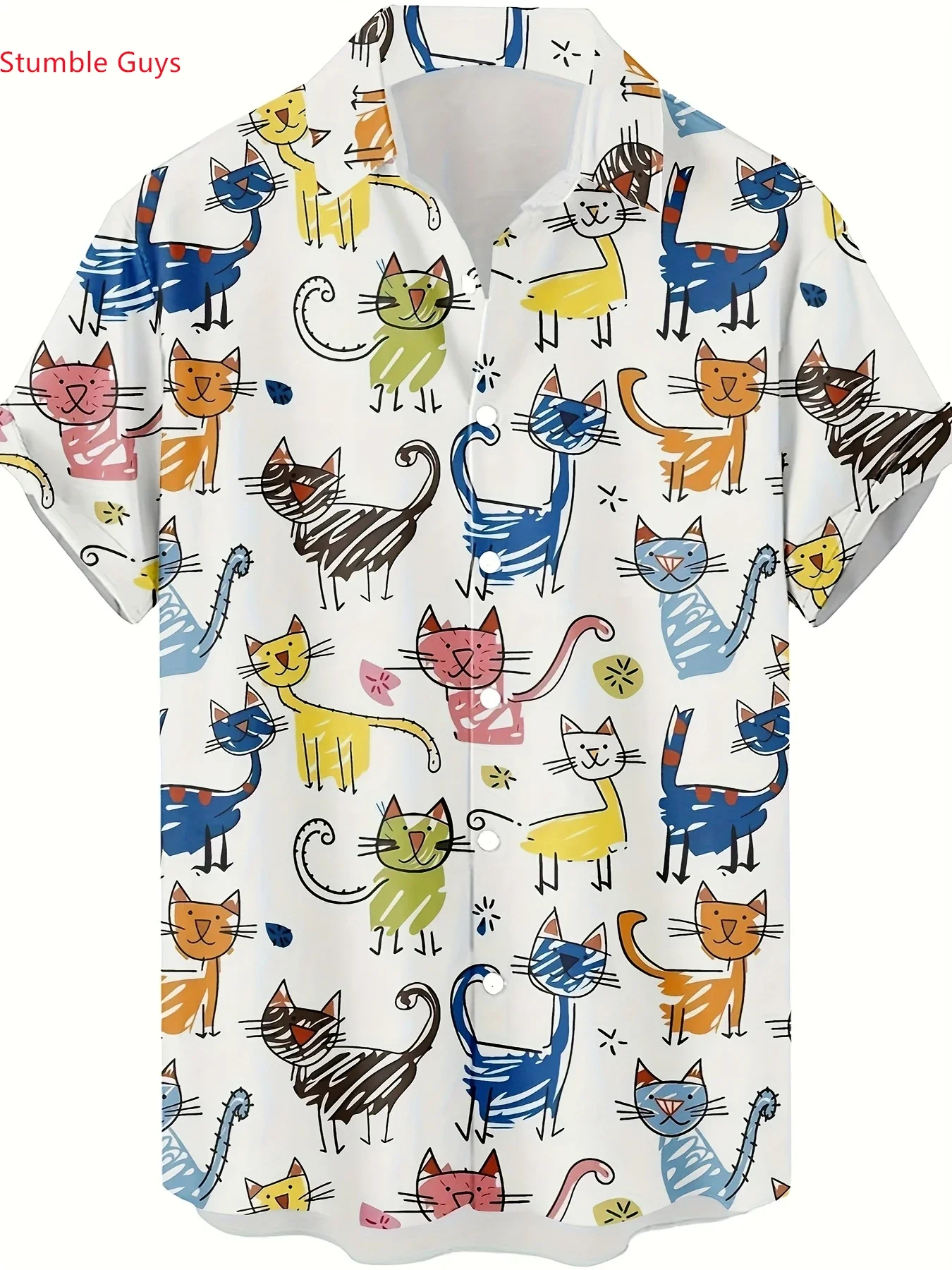 High Street Men's Hawaiian Shirt Summer Man Short Sleeve Vibrant Party Print Lightweight Comfortable Casual Fashion Tops