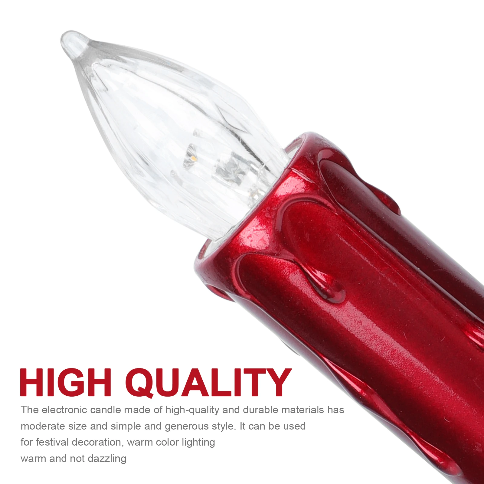 

10 Pcs Red Electronic Taper Flicker Candles Flameless Flickering Led Tealight Christmas Tree