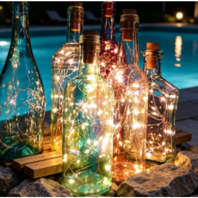 Decor Lighting Cork - Luzes de fada LED, cordão de