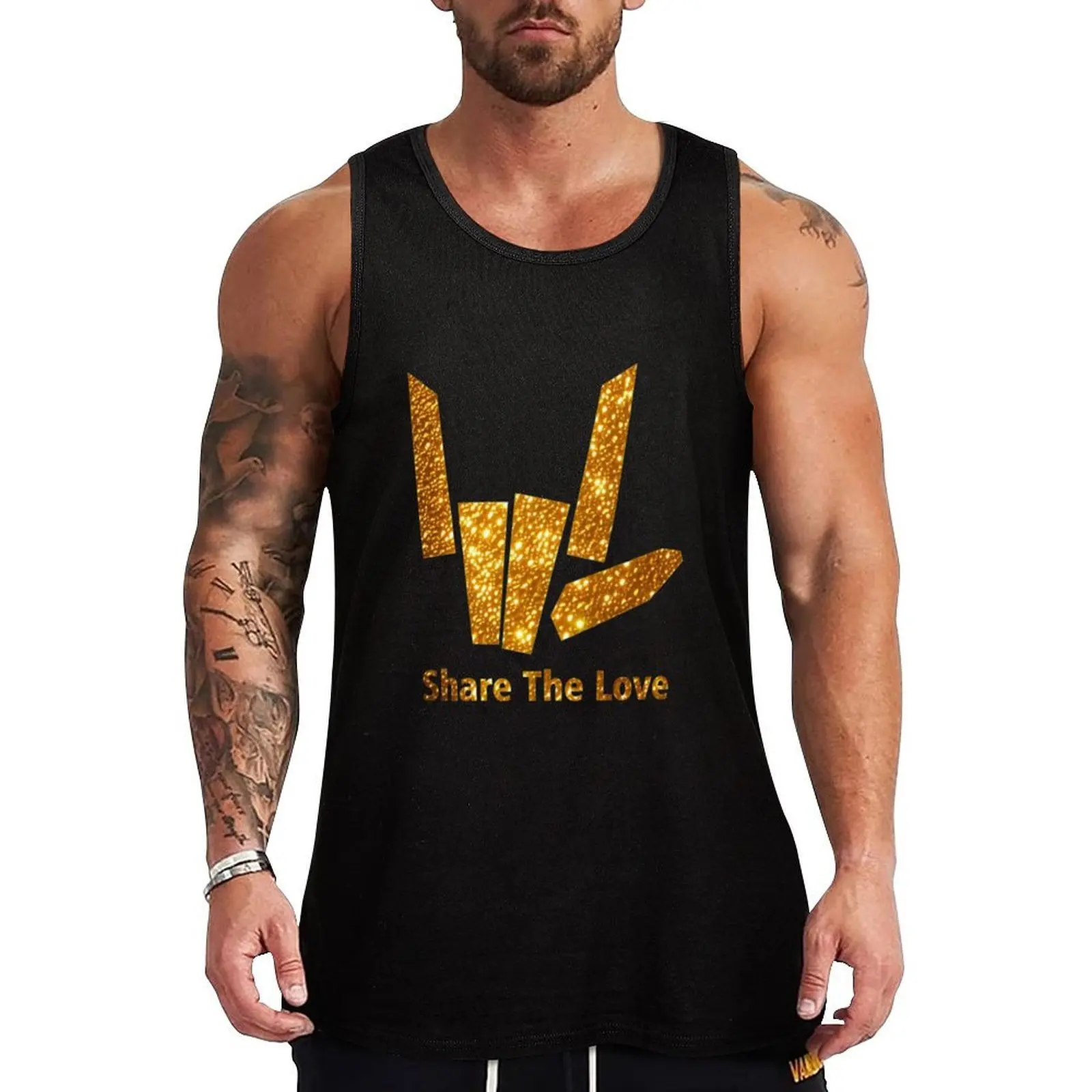 

Share The Love Tank Top gym clothing t-shirt for men sports vest