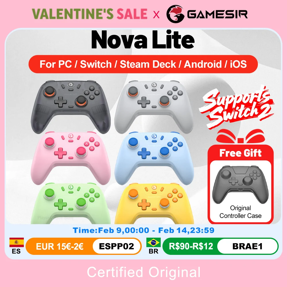 Gamesir Gamepads PC Switch 2 Controller Nova Lite Controle Hall Effective Joystick for Nintendo Switch Steam Android iOS Phone