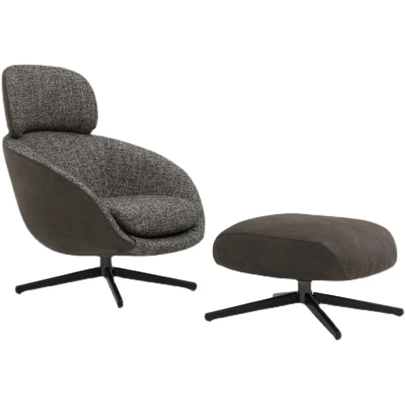 

Italian light luxury fiberglass lazy rotating armchair, model room reception leisure chair