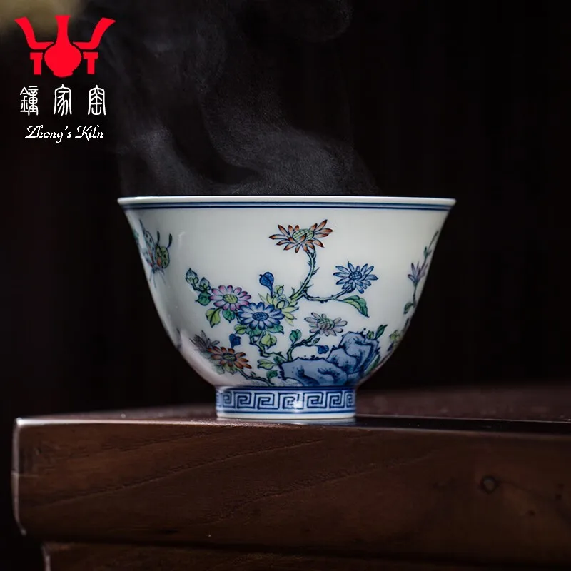 Zhongjia Kiln (Zhongg's Kiln) Zhongjia Kiln Master Cup Single Cup Jingdezhen Firewood Kiln Blue and White Color Classic Three Au