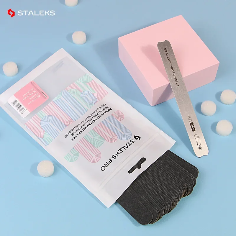 Staleks High Quality Disposable Nail Polishing Bar Stainless Steel Plate Nail Manicure Polishing Frosted Strip Set Tools