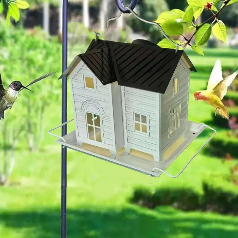 

Solar Light Bird Feeder Bird Feeding Container Parrot Feeding Station Hangable Garden Food Dispenser For Lovebird Parakeet
