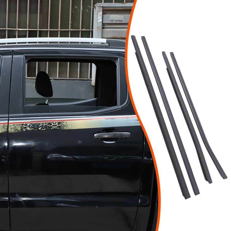 

4 piece set ABS rubber black For Ford Ranger 2013-2021 car window pressure strip seal car decoration replacement accessories