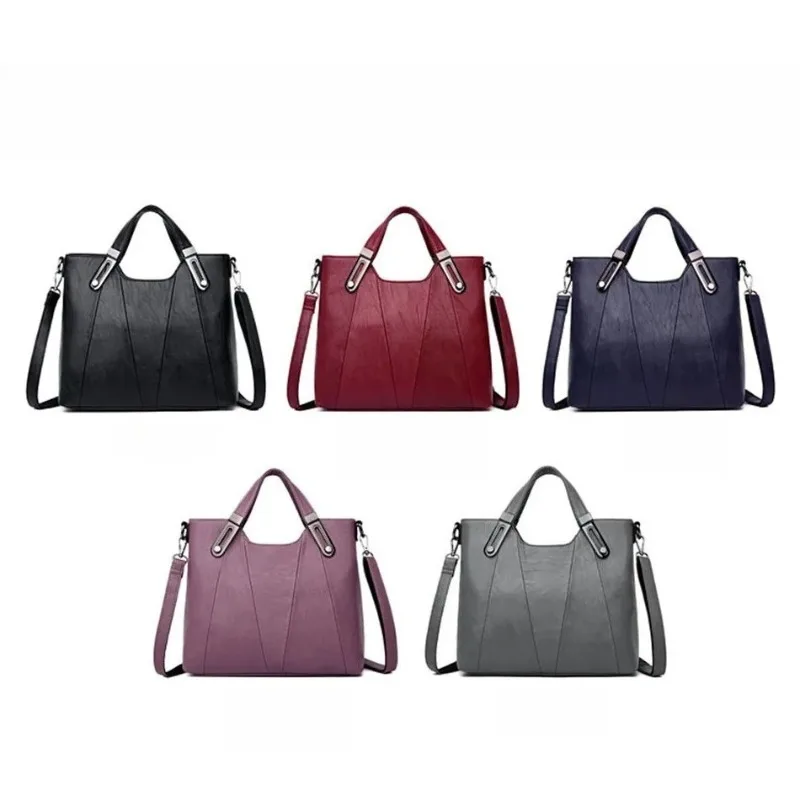 

Spring Soft Leather Handbag for Women, Minimalist Versatile Casual Purse, Daily Commute Elegant Shopper Tote