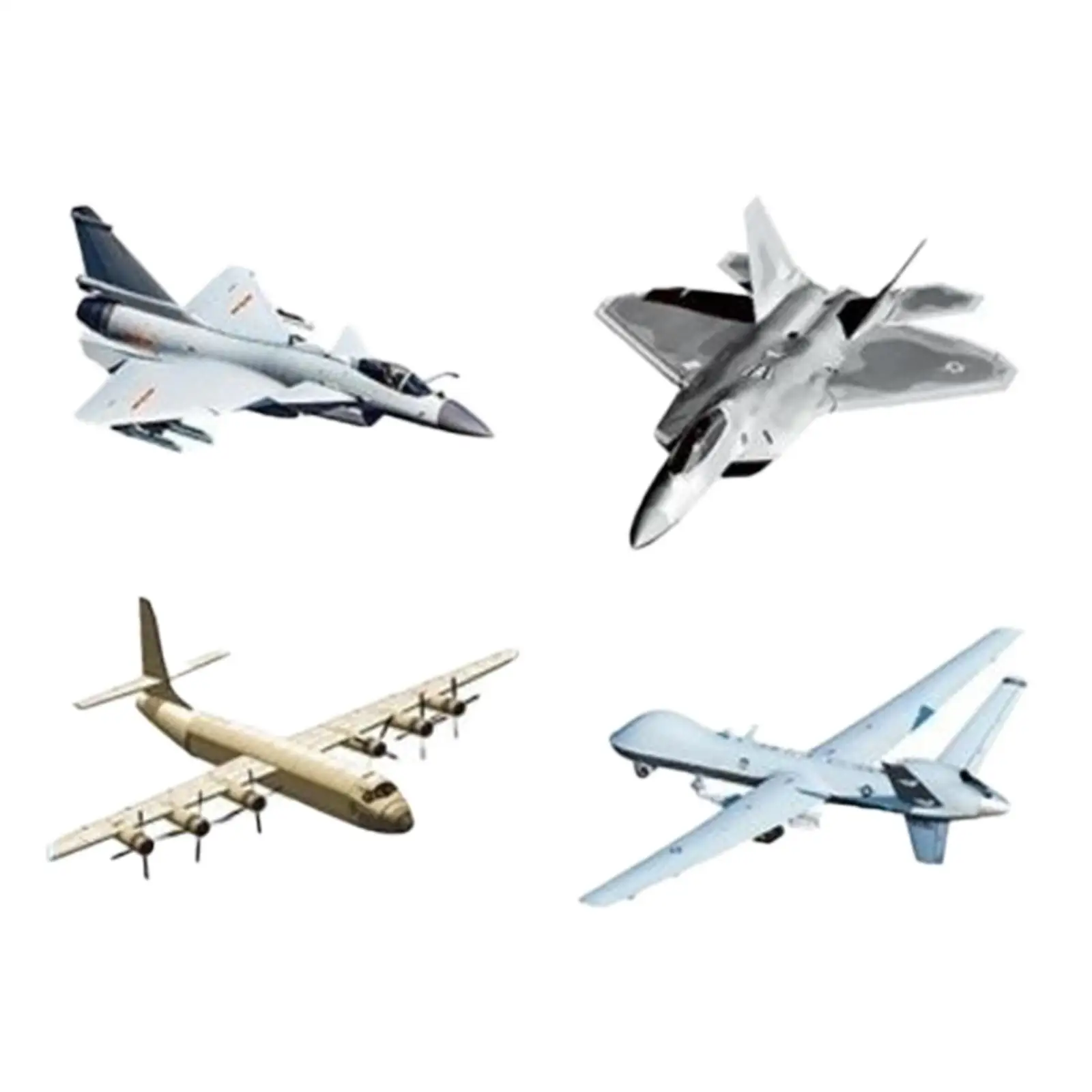 

4 Pieces DIY Airplane Handcrafts Home Decoration Assembly Fighter Jet Models