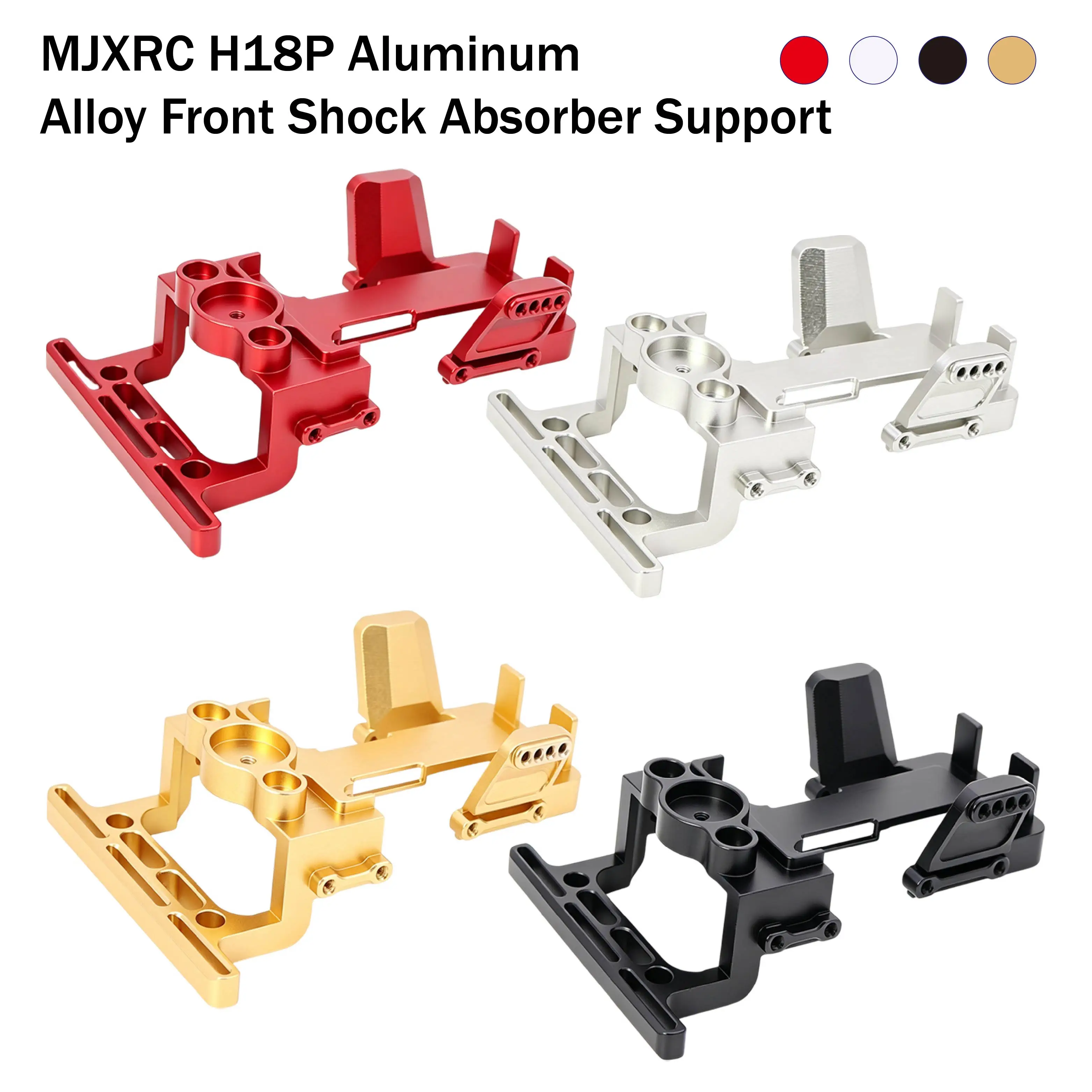 CNC Aluminum Front & Rear Shock Tower Mount Bracket, Upgrade Parts for MJX Hyper Go H18P 1/18 RC Car