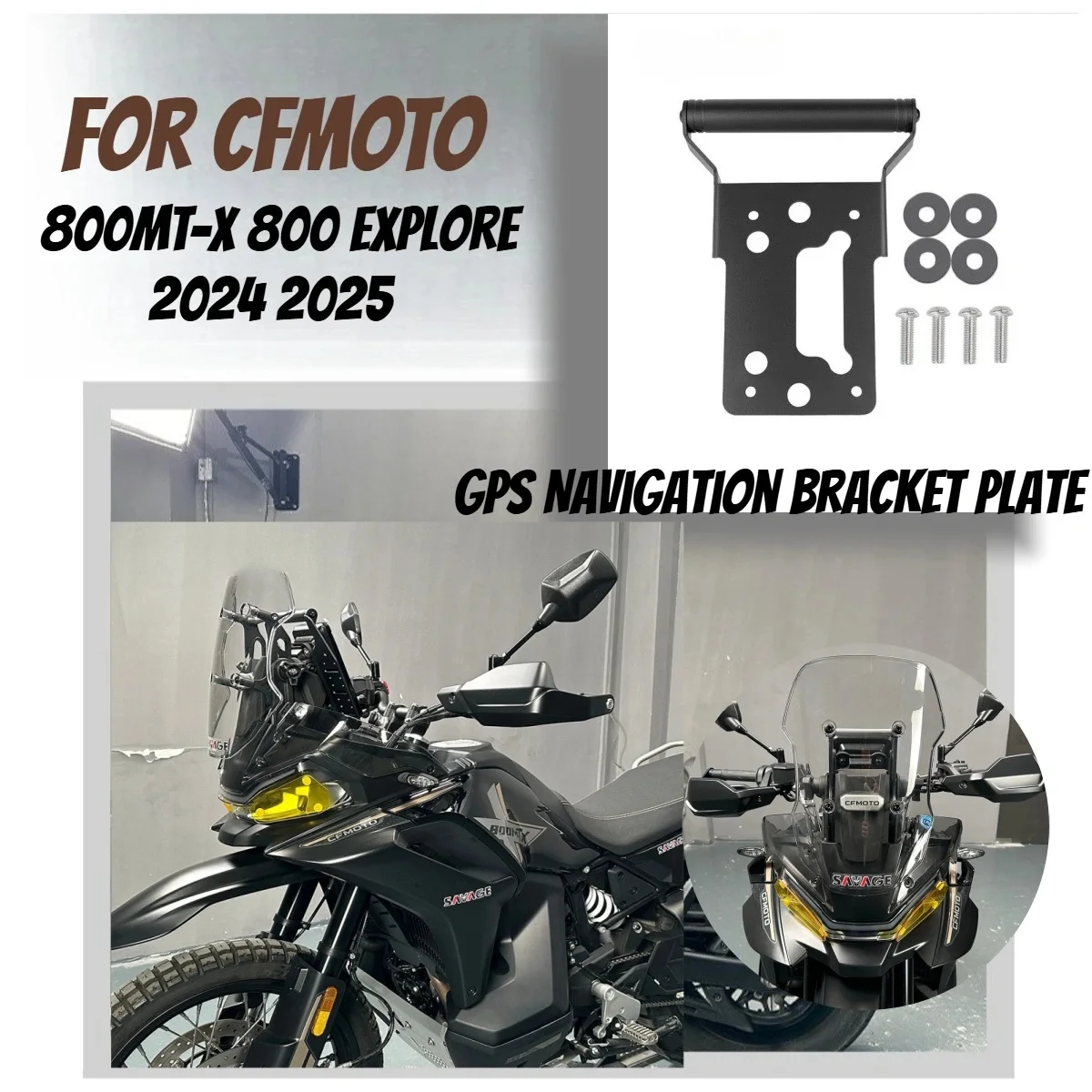 

Для мотоциклов CFMOTO 800MT-X 800 Explore 2024 2025: кронштейн для GPS-навигатора, держатель для телефона, удлинительная планка