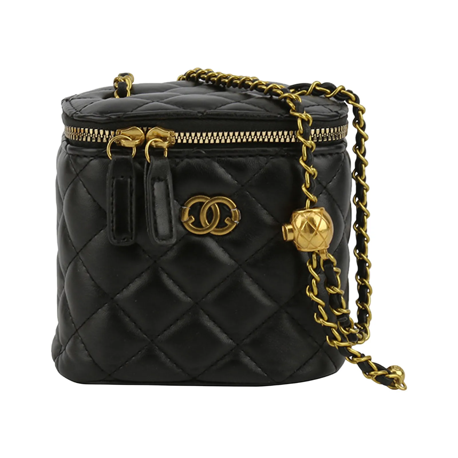 حقيبة كتف صغيرة على شكل دلو للنساء براثن صغيرة كلاسيكية للنساء صندوق مربع صغير حقيبة يد بسلسلة معدنية