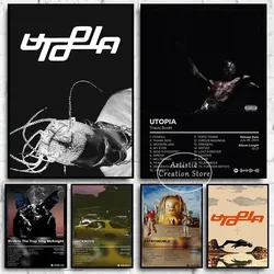 Utopia Album Cover Poster Hip Hop Singer Star Travis Scott Prints Canvas Painting Wall Picture Bedroom Club Home Decor Fan Gifts
