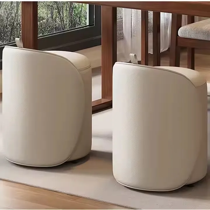 

Hot Sales Contemporary Style Wholesale Commodity Leather Pouf Makeup Stool Pouffe Ottoman Oval Shape Foot Stool Leather Chair Fo