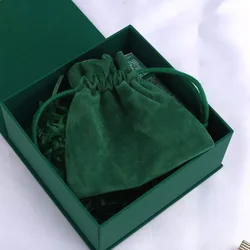 Green Velvet Gift Bags Jewelry Drawstring Pouches Eyelashes Beautiful Makeup Dust Sack