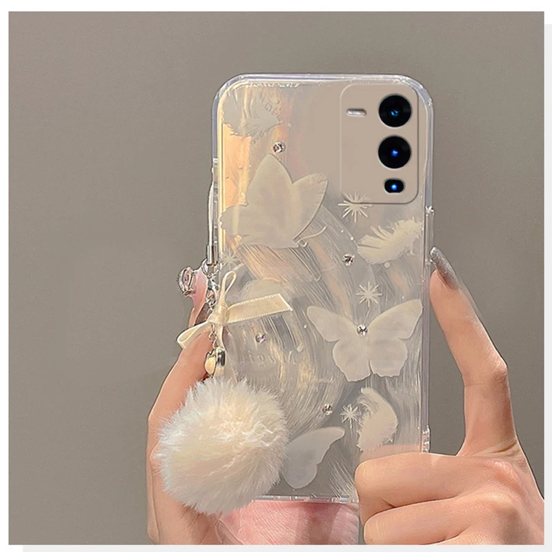 جراب هاتف أبيض لامع على شكل فراشة لـ oppo reno 5 lite 10 11 pro 6 7 8 4 lite 8t العثور على x3 x6 pro x5 lite