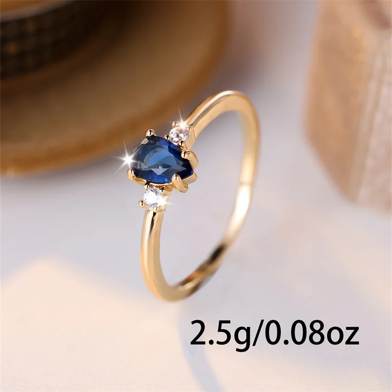 Women's Pear Cut Royal Blue Stone Stacking Ring