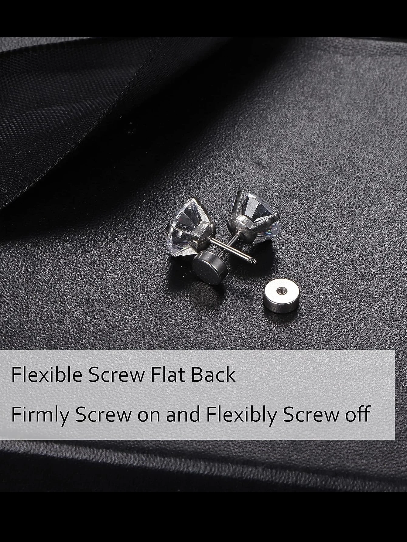 7 أزواج من الأقراط المسطحة للنساء، أقراط من الفولاذ المقاوم للصدأ الجراحية، حلق الغضروف المكعب من الزركونيا (2/3/4/5/6/7/8 مم) #6