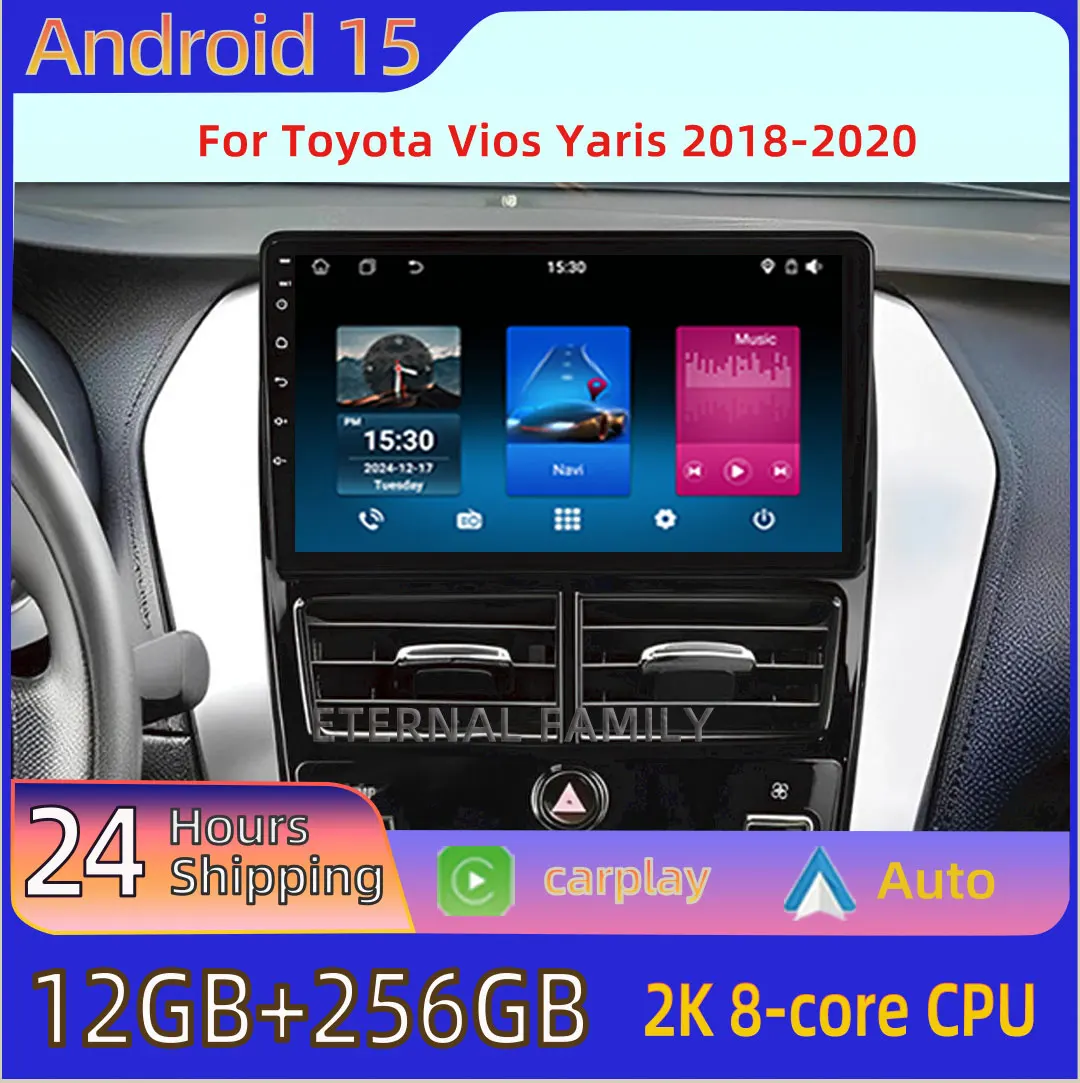 

Car Radio Android 15 For Toyota Yaris Vios 2018-2020 auto Multimedia carplay Video Player Navigation GPS WIFI 4G LET 7862 BT 5.0