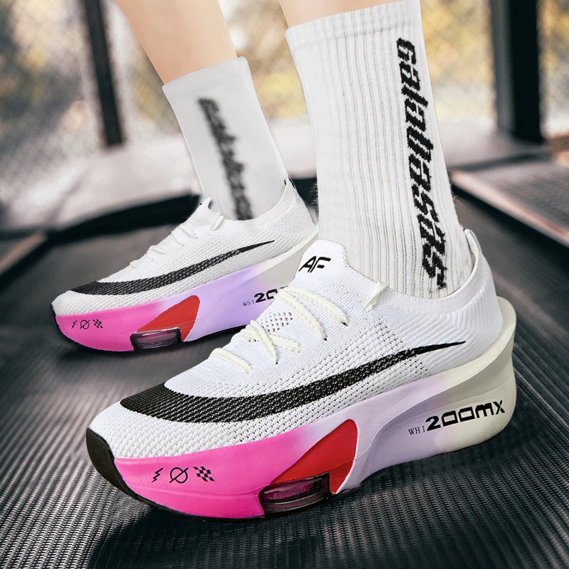 

Marathon Air Cushion Men Sports Running Shoes Breathable LightweightNonskid Carbon Plate Sneakers Women's Comfortable Athletic