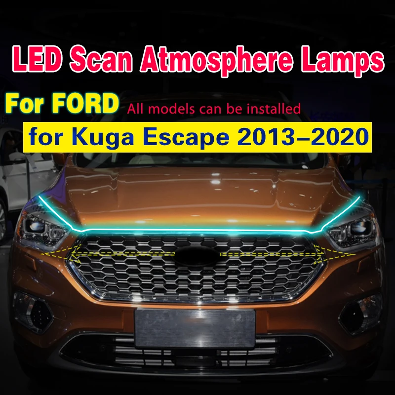 

Car Flashing For Ford Kuga Escape 2013-2020 LED DRL Daytime Running Lights LED Daylight Scan Starting Decorative Ambient Lamp