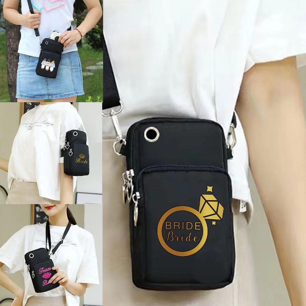 

Universal Mobile Phone Bag for Samsung/iPhone/Huawei Case Wallet Outdoor Sport Arm Shoulder Bag Bride Pattern Women Phone Pouch