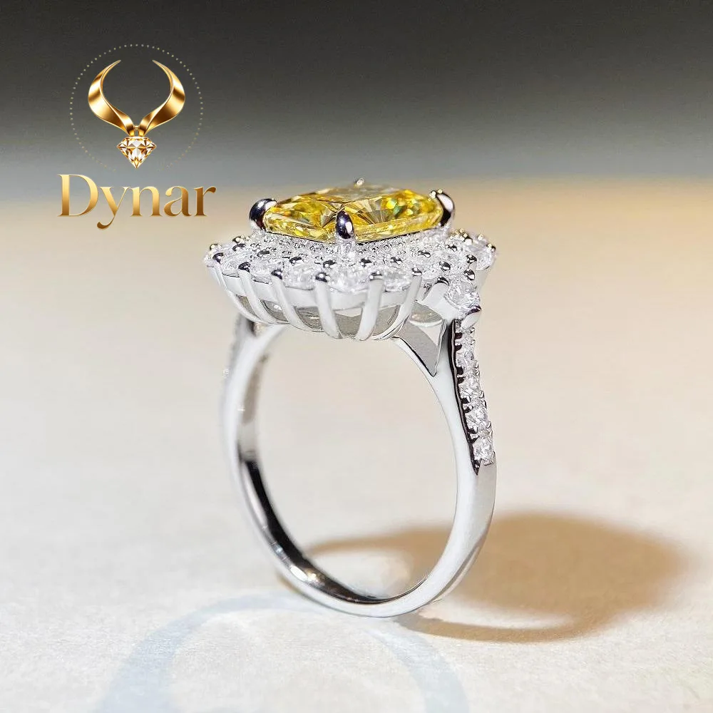 

Dynar Jewelry Luxury white gold solid platinum PT950 Ring Women's High-Grade Diamond Ring with Full Diamond
