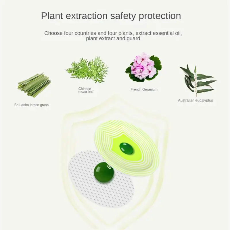 Parche antimosquitos portátil no irritante para adultos y bebés, pegatinas para exteriores, pasta de Mosquitos de aceite esencial de plantas de