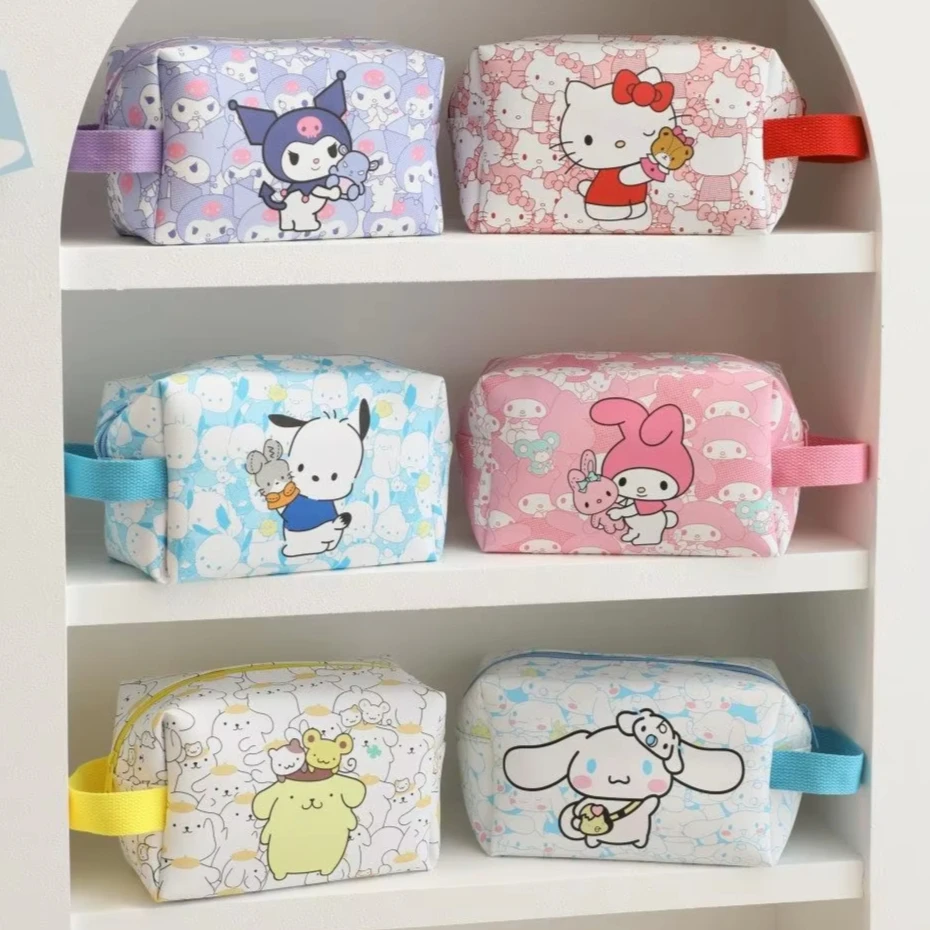 

Sanrio Makeup Bag with Large Capacity Cute Cartoon Design Cosmetic & Toiletry Organizer for Travel and Desktop Storage, Handheld