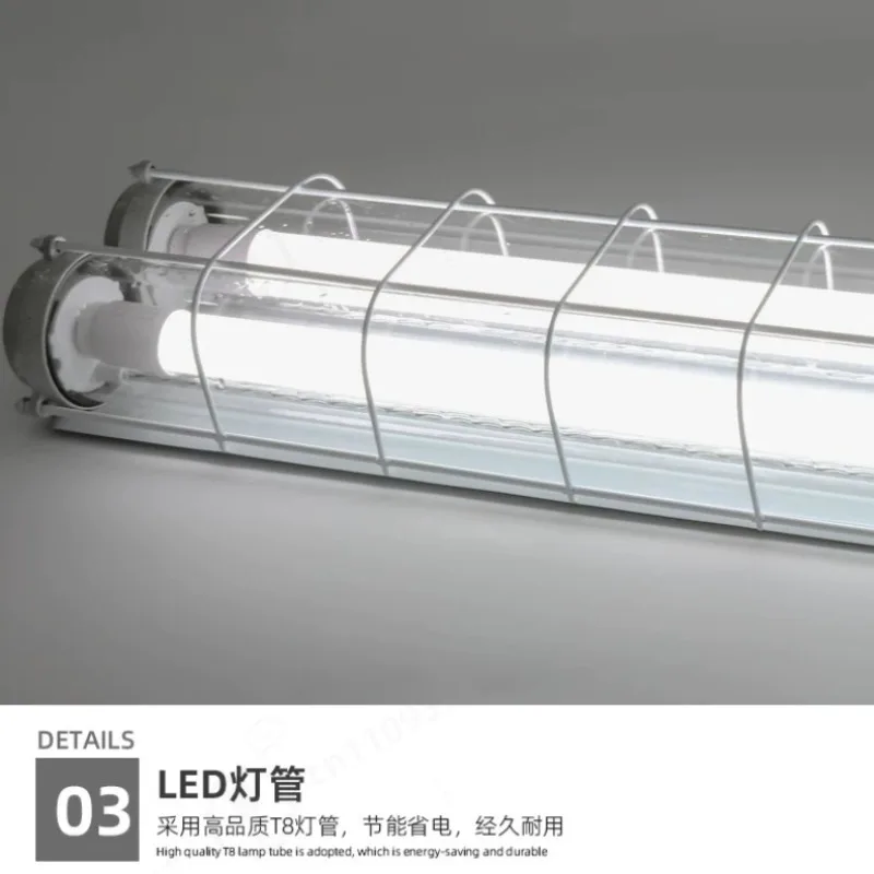T8 LED Explosion Proof Fluorescent Light Single Double Tube Industrial Emergency Lamp For Warehouse Workshop