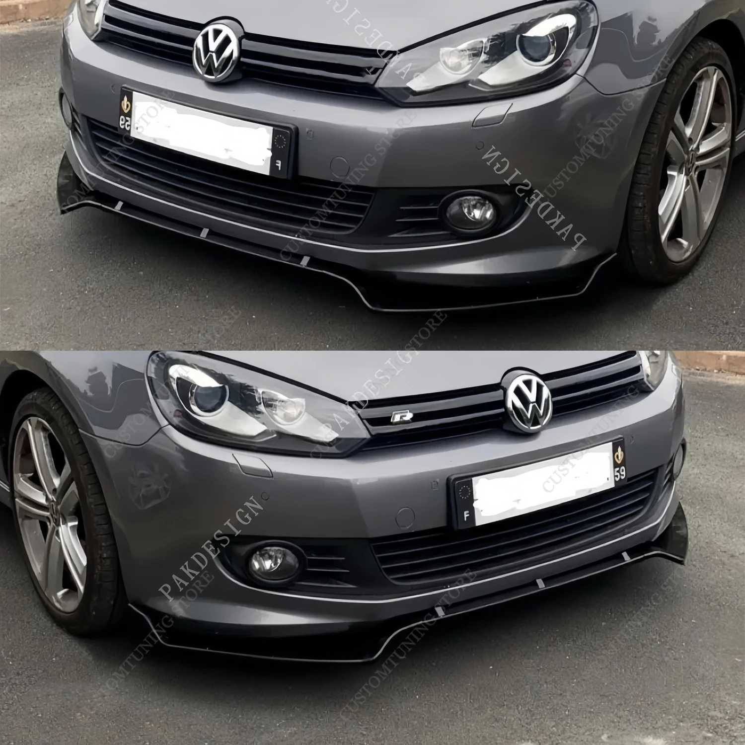 

For VW Golf MK6 Front Bumper Lip Spoiler Splitter Diffuser Retroft Golf 6 5k MPI TSI TDI FSI Basic 2008-2012 Bodykits Tuning