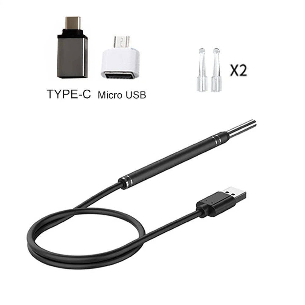 For Android Smart Ear Cleaner Endoscope Spoon Camera Ear Picker Cleaning Wax Removal Visual Earpick Mouth Nose Otoscope Support