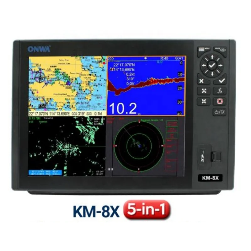 KM-8X KM-12X 5 in 1 Marine Class B AIS Transponder GPS Chart Plotter Fish Finder and radar