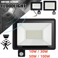 LED PIR Motion Sensor Floodlight Outdoor Wall Light White Light 100W 50W 30W 20W 10W IP66 Waterproof LED Spotlight For Garden