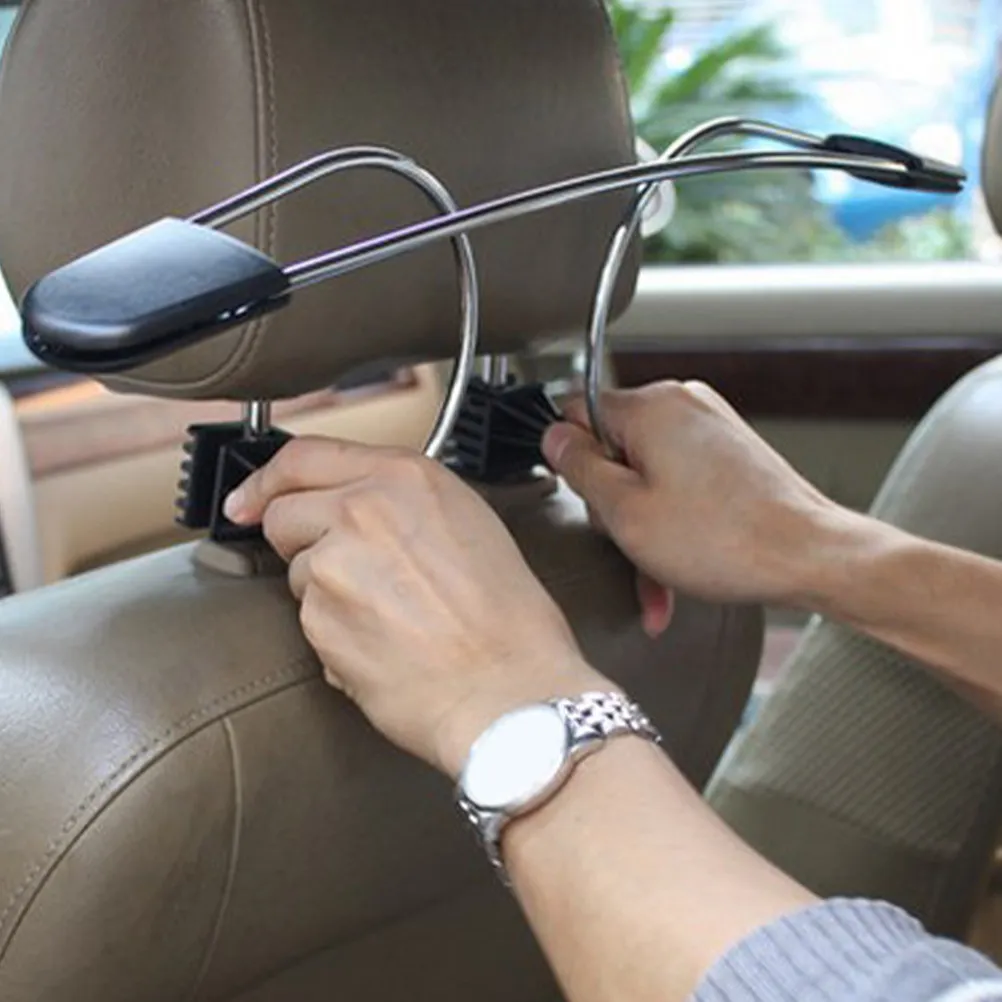 

Sturdy Car Clothes Hanger for Back Seat Headrest Mount Easy Install Wrinkle Free Suit Coat Shirt Organizer Vehicle Interior