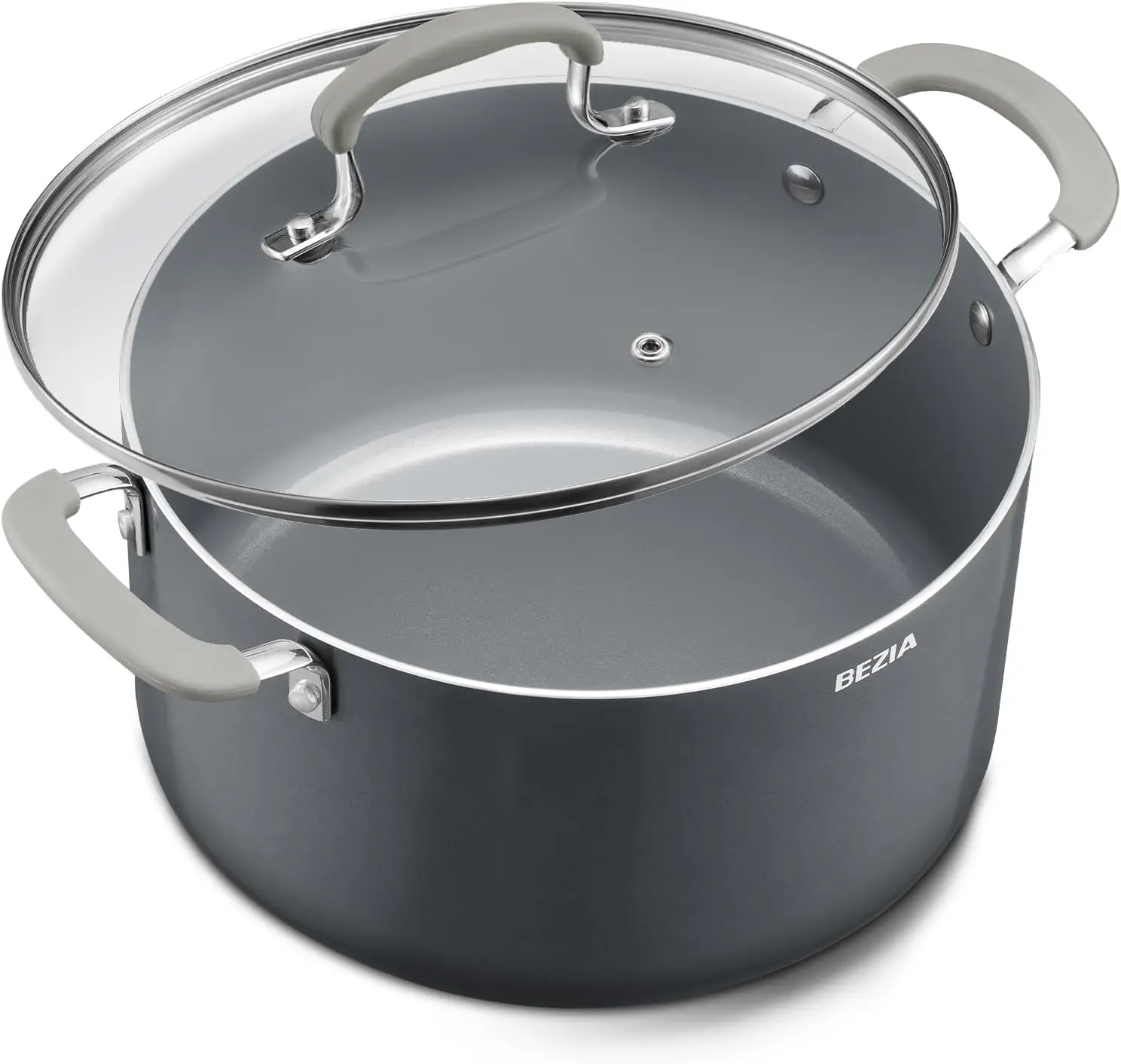

8 Quart Ceramic Nonstick Stock Pot with Lid, Induction Ready, Dishwasher Safe for All Cooktops