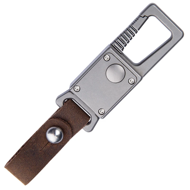 titanium alloy mountaineering ring keychain, lightweight two-way open keychain, suitable for outdoor activities and daily carry