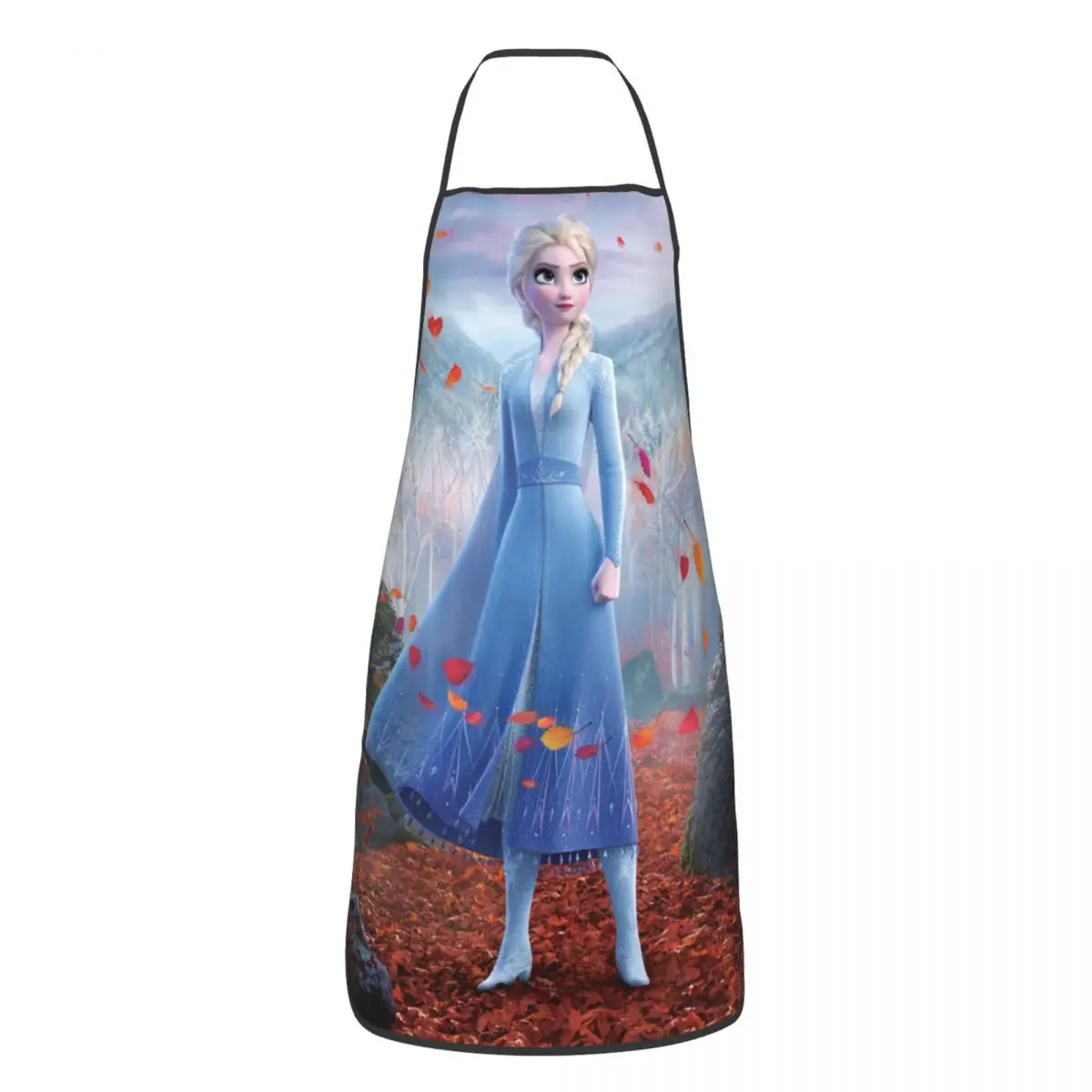 Custom Unisex Frozen Elsa Princess Apron Kitchen Chef Cooking Baking BibWomen Men Anime Animated Tablier Cuisine for Gardening