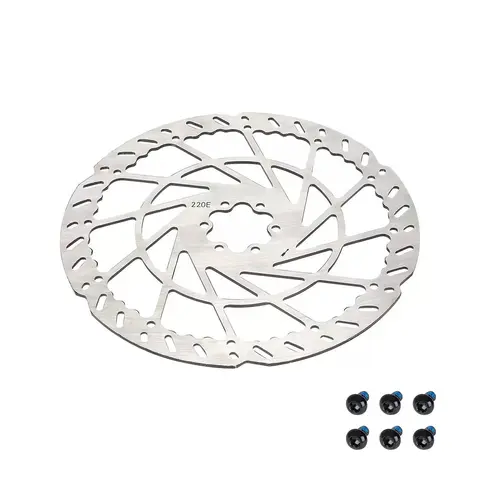 MTB Elcykel 2,3 mm Skivbromsskiva Tjockare 140 mm 160 mm 180 mm 203 mm 220 mm H23 Superstyvhet 6-bultars rostfritt stålcykel VS HS2 2 mm 10 best sales 220 mm skivrotor - №1
