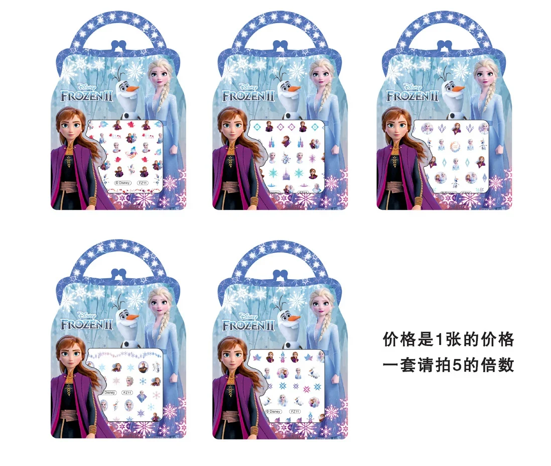 Disney Frozen Nail Stickers Girls Cartoon Mickey Minnie Mouse Makeup Nail Stickers Toy Princess Elsa Anna Kids Birthday Gifts