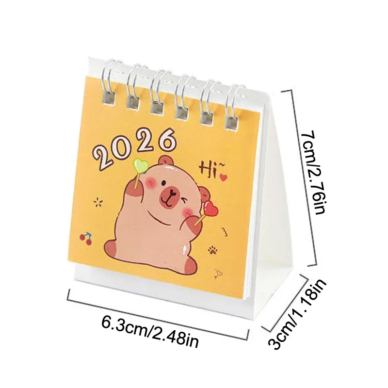 2026 Mini Calendars Creative Desk Portable Travel Calendars With Butterfly Capybara Designs Monthly & Weekly Planner Calendar