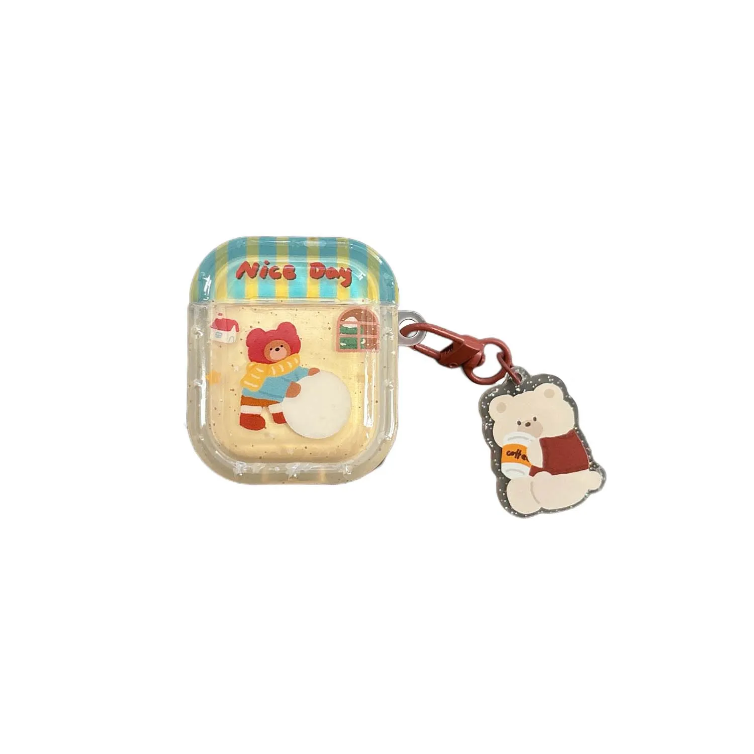 Cool imd bear merry Christmas happy cartoon wireless bluetooth charging box for apple airpods 4 3 pro 2 1 earphone case