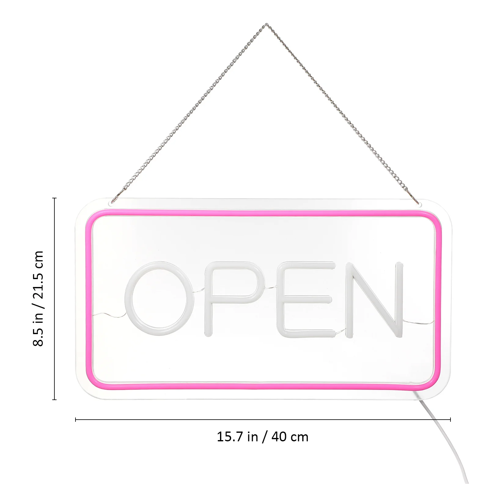 1Set Decorative LED Open Sign High Visibility Illuminated Commercial Door Sign for Business Window Wall Display with Dimmer